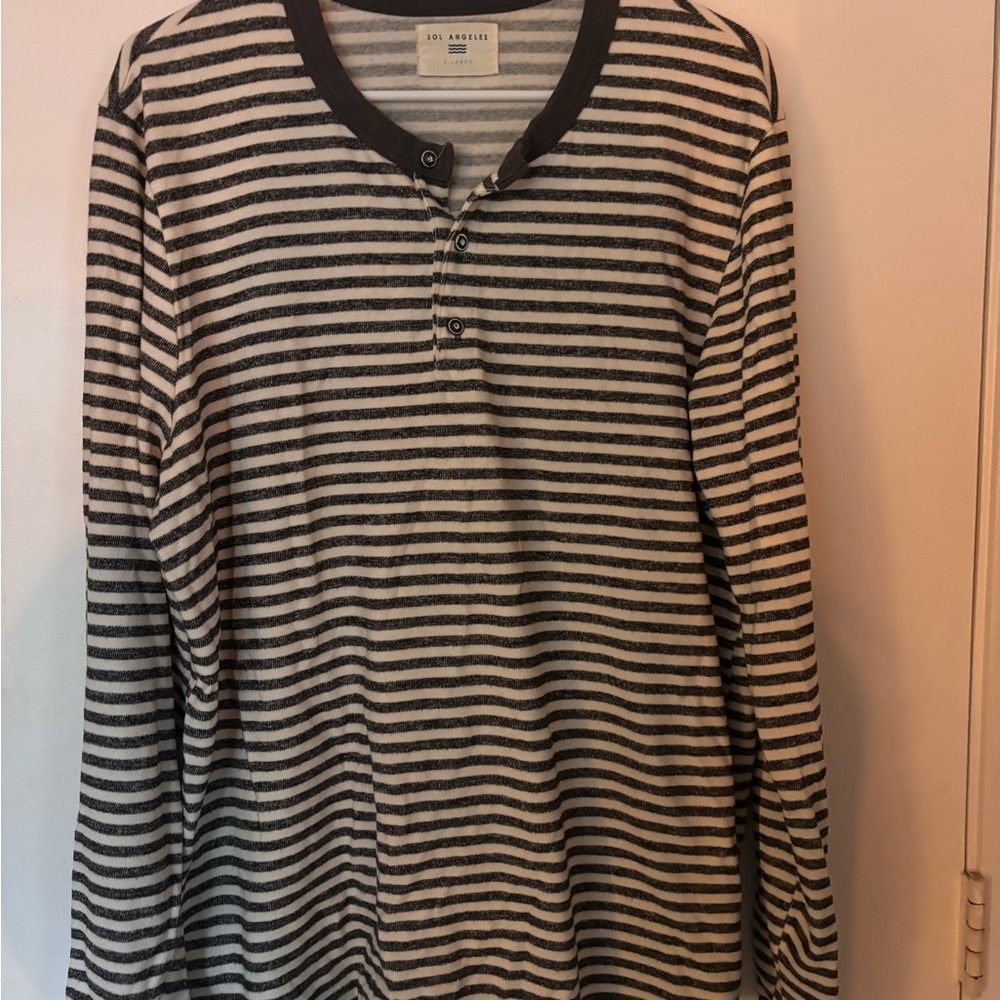 Anthropology Sol Angeles Long Sleeve Henley Shirt